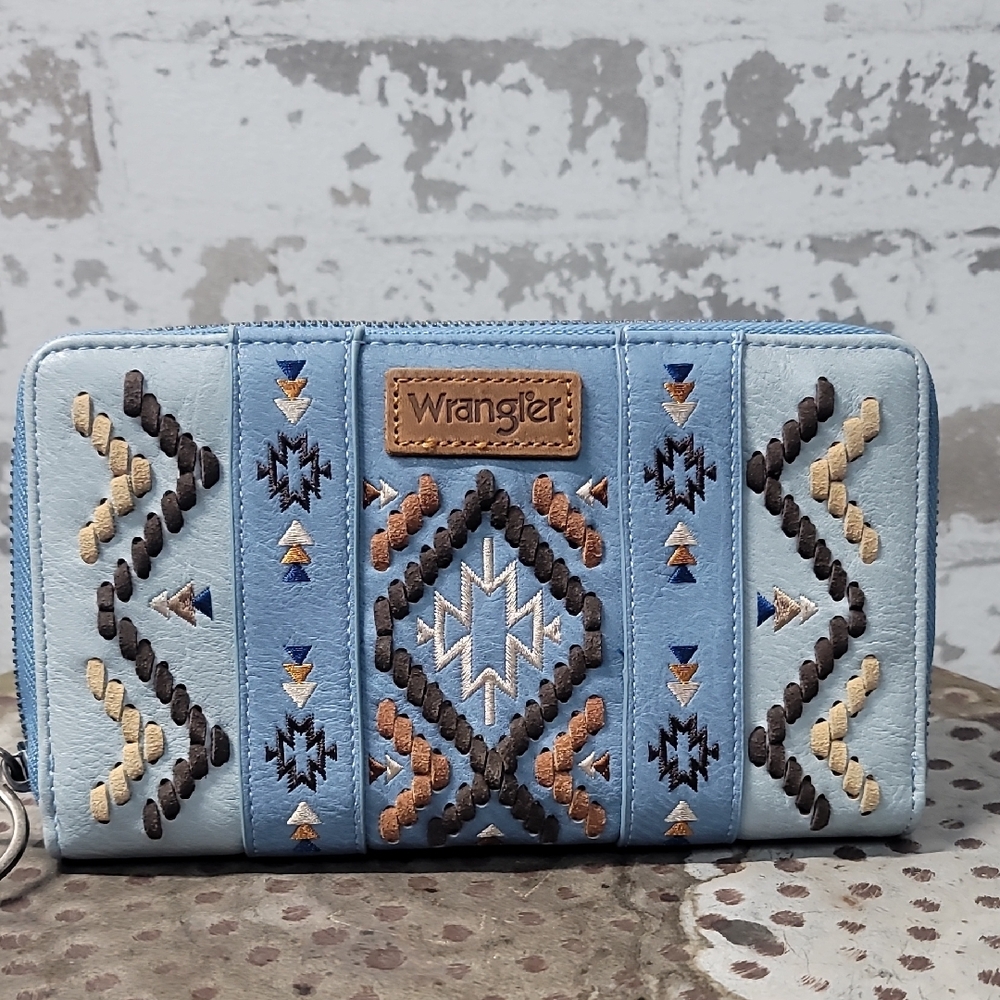 Wrangler Blue and Brown Women's Wallet